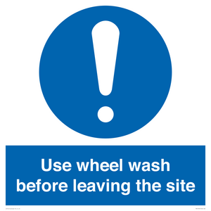 Use wheel wash before leaving the site